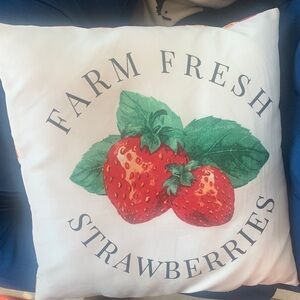 Farm Fresh Strawberries Accent Pillow